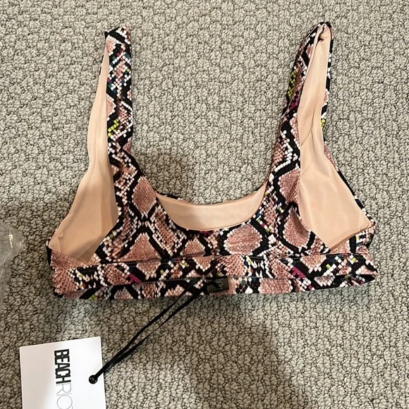 NWT Beach Riot Highway Jeweled Python bikini top 
Size Small - Picture 4 of 5